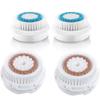 Facial Cleansing Brush Head Replacement, Exfoliator Whitening Facial Brush Heads, for Acne Prone, Clogged, Enlarged Pore, Deep Pore Radiance Sensitive Skins (4Pack/Blue+Brown) view 1