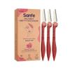 Sanfe Foldable Pretty Face Razor for pain-free facial hair pull out (3 units) - upper lips, chin, peach fuzz - Stainless steel blade, firm grip view 1