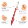 Sanfe Foldable Pretty Face Razor for pain-free facial hair pull out (3 units) - upper lips, chin, peach fuzz - Stainless steel blade, firm grip view 4