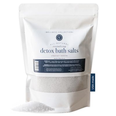 Rowe Casa Organics Detox Bath Salts with Health Boosting Magnesium and Bentonite Clay  Natural Bath Soak for Body Cleanse, Restore, and Relaxation, 35 Oz
