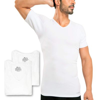 Ejis Sweat Defense Undershirt | V Neck | Underarm Sweat Proof Micro Modal