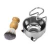 Aethland Mens Shaving Brush Set, Include 100g Shaving Soap, Soft Hair Shaving Brush Stand Stainless Steel with Bowl Kit for Men Gift Set view 3