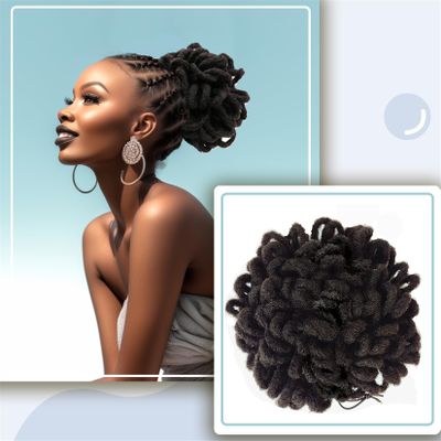 Liliyab DreadLocks Chignons Afro High Puff Drawstring Ponytail Hair Bun Hairpieces Faux Locs Chignons Clip In Pony Tail for Black Women (8", 4#)