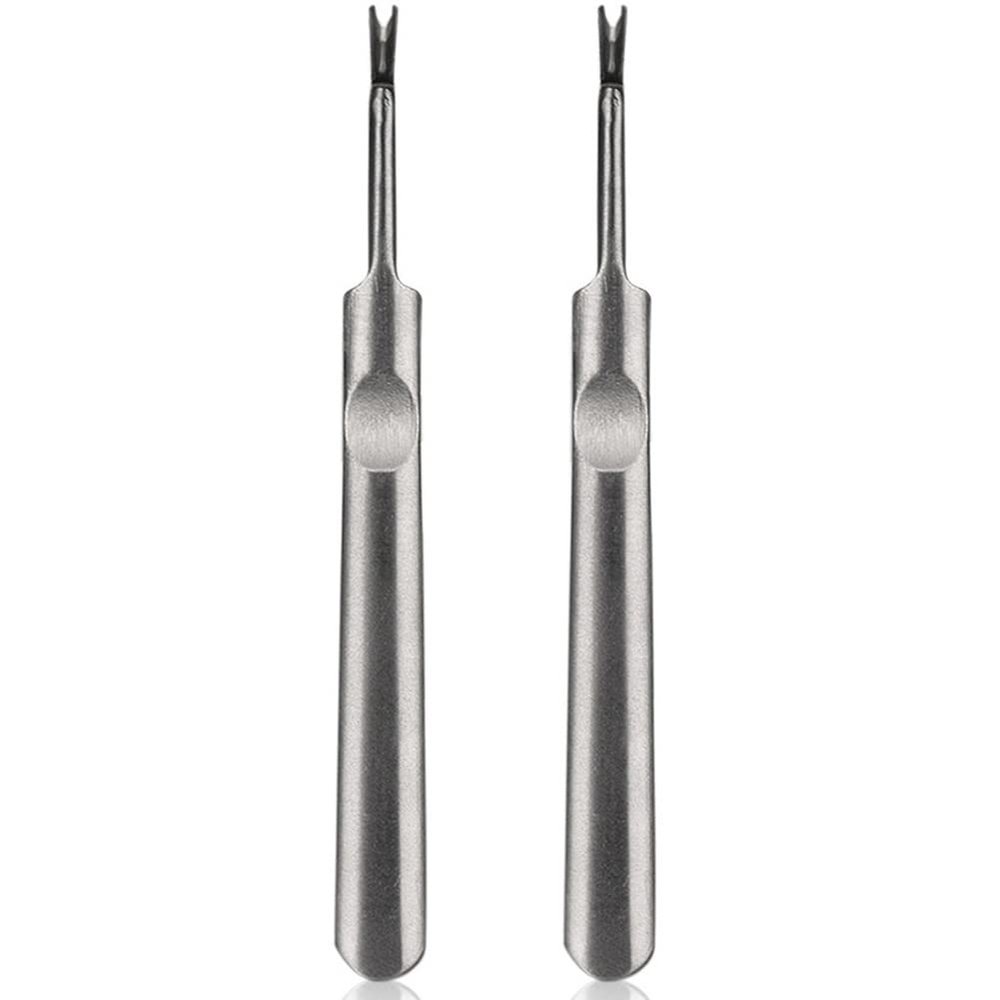 AKOAK 2 Pcs Stainless Steel Dead Skin Fork V - Shaped Nail Edge Dead Skin Durable Cuticles Dead Skin Scraper Nail Care Essential Gadget