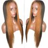 13x6 HD Lace Front Wig Ombre Highlight #1B/30 Lace Front Human Hair Wig Straight Natural Hairline Wigs With Baby Hair Glueless Pre Plucked 150% Density For Black Women Daily Wear 20 Inch view 2