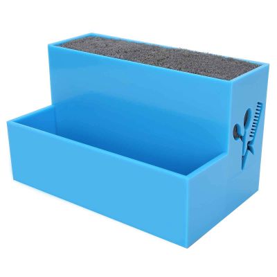 HERCHR Modern Blue Plastic Hair Salon Scissors Combs Storage Box, 5.8 x 3.5in