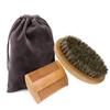 ALIQI Men Wood +Boar Hair Round Beard Brush Hair Comb for Mustache Conditioning Styling Comb Kit With Gift Bag Beard Hair Comb Set Tool view 1