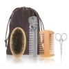 ALIQI Men's Beard Brush Boar Bristle Mustache Shaving Comb Brush Hair Cleaning Brushes Beech Wood Handle Comb Cleaning Care Kit view 4