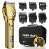FADEKING Professional Hair Clippers for Men - Cordless Barber Clippers for Hair Cutting, Rechargeable Hair Beard Trimmer with LED Display & Quality Travel Storage Case (Gold) view 1