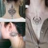 EGMBGM 15 Sheets Sexy Black Lotus Temporary Tattoos For Women Wedding Brides, Tribal Fake Jewelry Pendant Lace Moon Moth Flowers Temp Tattoos Temporary Sticker For Girls Arm Neck Hands Tatoos Jewels view 2