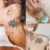 EGMBGM 15 Sheets Sexy Black Lotus Temporary Tattoos For Women Wedding Brides, Tribal Fake Jewelry Pendant Lace Moon Moth Flowers Temp Tattoos Temporary Sticker For Girls Arm Neck Hands Tatoos Jewels view 4