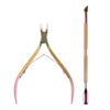 2Pcs/Set Stainless Steel Nail Art Cutter Scissor 2 Ways Cuticle Clipper Pusher Dead Skin Remover Kit Manicure Pedicure Tools Sanding Kit Cuticle Pusher Nipper Scissor (2pcs rainbow) view 1