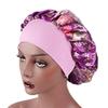 6 Pieces Large Printed Satin Bonnet Sleeping Caps Soft Elastic Wide Band for Women Hair Loss, Natural Curly Hair Braids (Printed 6pack) view 2