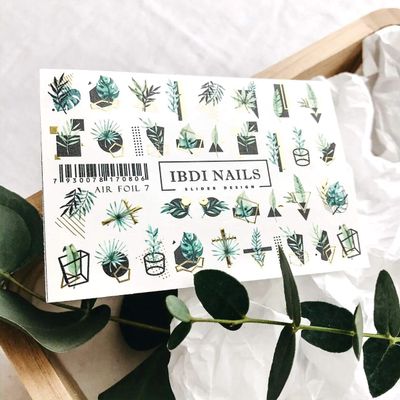 IBDI Leaf and Feather Nail Decals / Sliders for Manicure or Pedicure, Decal for Nails, Slider for Manicures and Pedicures, Nail Art