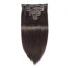16 to 26 Inch #4 Chocolate Brown Straight Clip In Human Hair Extensions 10 Pcs (Full Head Install). Not into Sew-In Extensions-These You Just Clip-In and Clip-Out When Your Ready-All With Ease! (24" Clip Ins Straight) view 2
