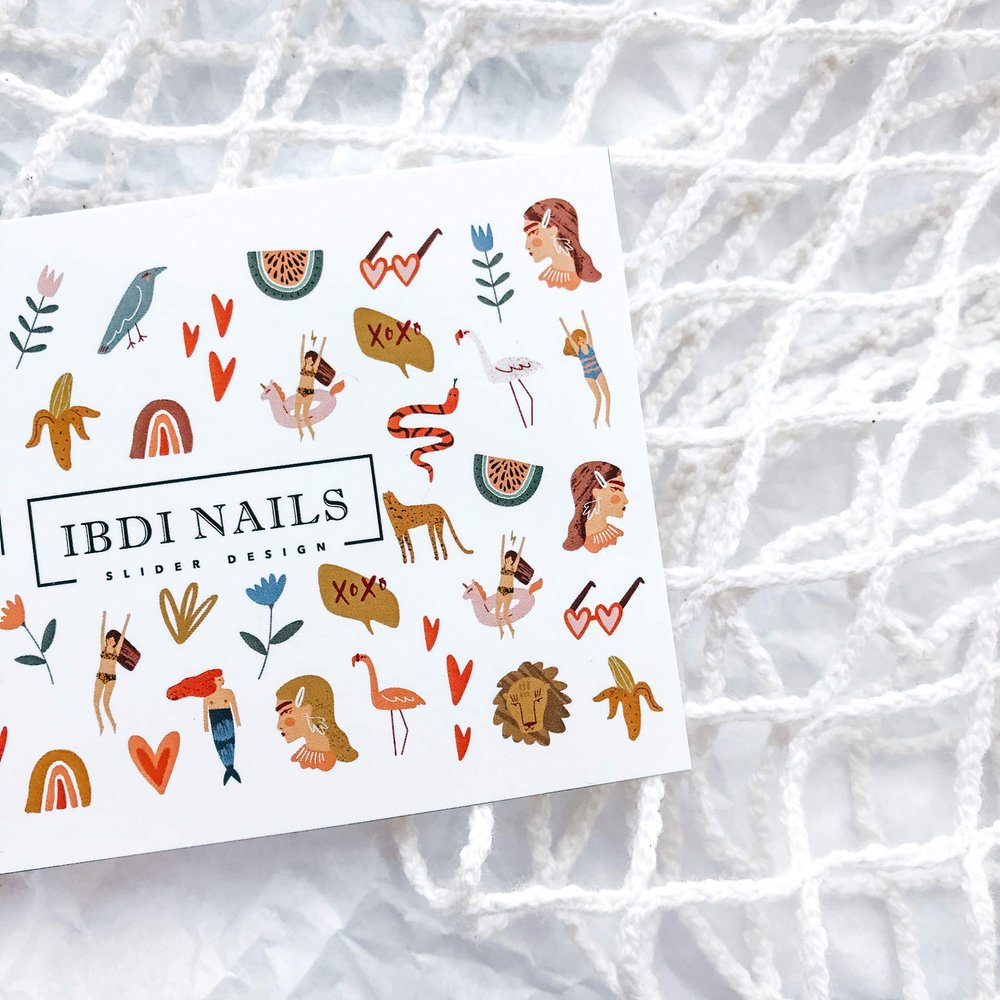 IBDI Animal, Flower Nail Decals / Sliders for Manicure or Pedicure, Decal for Nails, Slider for Manicures and Pedicures, Nail Art