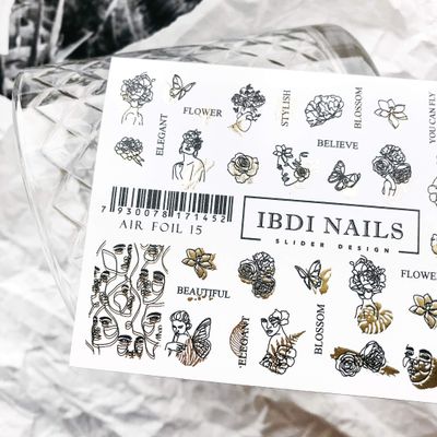 IBDI Abstract Fashion Nail Decals / Sliders for Manicure or Pedicure, Decal for Nails, Slider for Manicures and Pedicures, Nail Art