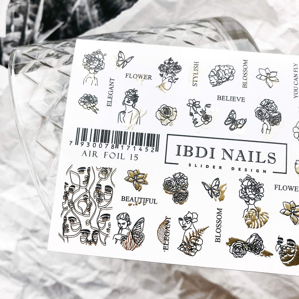 IBDI Abstract Fashion Nail Decals / Sliders for Manicure or Pedicure, Decal for Nails, Slider for Manicures and Pedicures, Nail Art