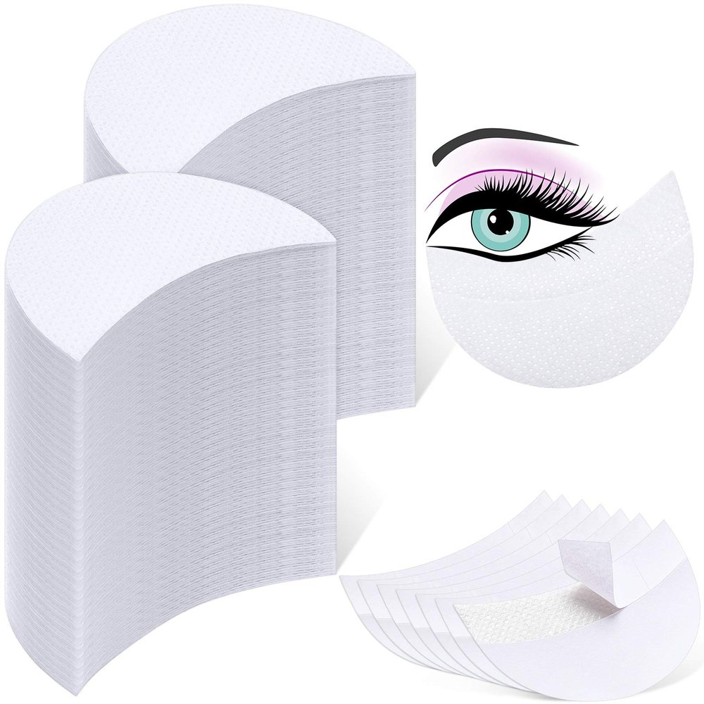 600 Pieces Eyeshadow Pad Shield Eyeshadow Patches White Stencils Under Eye Pads Prevent Makeup Residue for Eyelash Extensions Lip Makeup, Half Moon Shape
