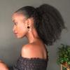 Afro Puff Drawstring Ponytail Bun For Black Women 150% Density 10A Brazilian Virgin Human Hair 4C Afro Kinky Curly Clip In Ponytail Extension Human Hair Pieces 120g Natural Color 10 Inch view 1