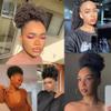 Afro Puff Drawstring Ponytail Bun For Black Women 150% Density 10A Brazilian Virgin Human Hair 4C Afro Kinky Curly Clip In Ponytail Extension Human Hair Pieces 120g Natural Color 10 Inch view 2