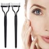 AKOAK 2 Pcs Steel Needle Eyelash Brush Metal Eyelash Curler Eyelash Separator Semi-Curved Eyebrow Brush Grafting Implant Eyelash Combing Tool Mascara Assistant view 1