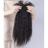 Ubrand 3.15"x4.72" Fluffy Curly Hair Topper Kinky Straight Human Hair Topper with Bangs Top Hairpiece Clip in Topper Wiglets Topper Hair Piece for Women with Thinning Hair 14" Natural Black view 3