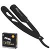 G4 Stainless Steel Straight Edge Barber Shaving Razor Blade for Close Shaving Men Replaceable Blades (Black) view 1