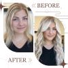Hetto Blonde Extensions Clip in Human Hair Highlights Clip in Extenisons Human Hair Dark Ash Blonde Mix Light Blonde Full Head 16 Inch 7pcs 120g view 4