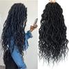 Faux Locs Crochet Hair 24Inch Crochet locs,6Packs Boho Faux Locs with Curly Ends Dreadlock Extensions Soft Loc Crochet Hair for Black Women(24'', 1B) view 1