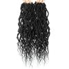 Faux Locs Crochet Hair 24Inch Crochet locs,6Packs Boho Faux Locs with Curly Ends Dreadlock Extensions Soft Loc Crochet Hair for Black Women(24'', 1B) view 2