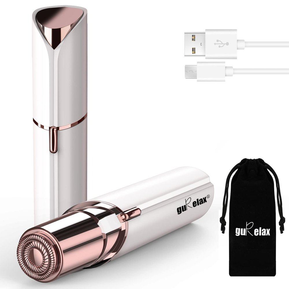 Facial Hair Removal for Women, Gurelax Electric Face Shaver, Painless Facial Hair Remover, Rechargeable Hair Removal Device for Lip, Chin with a Velvet Bag