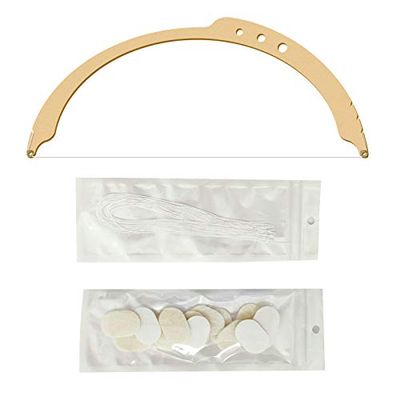 HOTWE Eyebrow Mapper with Strings, String/symetric brow drawing marking ruler, Microblading Line Marker Ruler Eyebrow Tattoo Measuring Tool With 10pcs Thread Lines for Eyebrow Mapper (Golden)