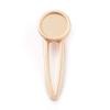 10Pcs Alloy Light Gold Alligator Hair Clip with Flat Round Cabochon Settings Metal Hair Barrettes for DIY Hair Accessoires Making view 1