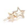 10Pcs Alloy Golden Star Hair Clip 58x31.5x8.5mm Two Stars Hair Barrettes with Rhinestone for DIY Hair Accessoires Making view 1