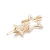 10Pcs Alloy Golden Star Hair Clip 58x31.5x8.5mm Two Stars Hair Barrettes with Rhinestone for DIY Hair Accessoires Making view 2