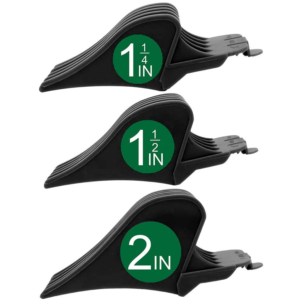 CR8GR8 Professional Hair Clipper Combs Guides, Hair Clipper Guards 1 & 1/4" 1 & 1/2" 2", Mega NO.16 NO.12 NO.10 fits for Most Wahl Clippers(Black)