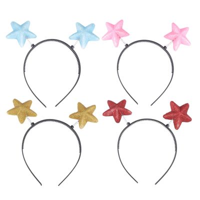 Minkissy Star Headband, 8pcs Costume Headwear Accessories with Colorful Star Hair Hoops, Alien Headband Star Antenna for Adult (Size 1, Plastic, As shown)