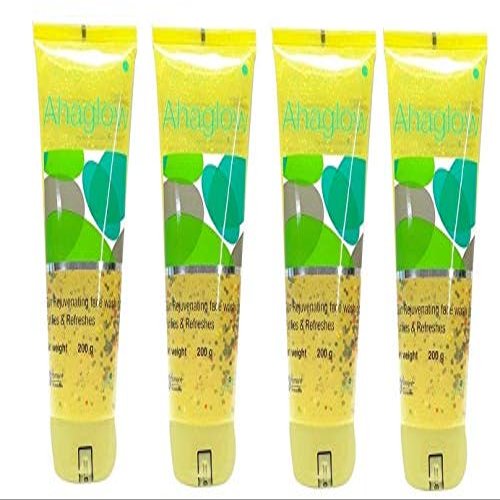 Ahaglow Advanced Face Wash Gel with AHA(Alpha-Hydroxy Acid)|Jojoba Oil|Tea Tree Oil|Allantoin|Vitamin E|Oakbark Extract|Dermatologically Tested| 200g * 4 - Torrent Pharma