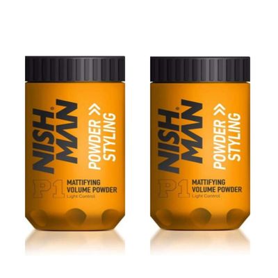 nishman Hair Styling Powder Series (20 gr., Pack of 2 P1 Hair Styling)