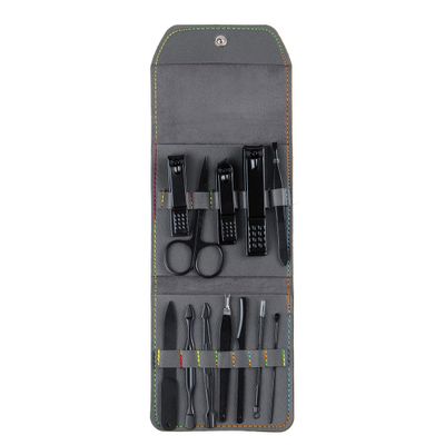 12PCS Stainless Steel Pedicure Nail Clipper Set Professional Manicure Beauty Tools Kit Cuticle Eagle Hook Tweezer - (Color: Grey)