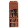12PCS Stainless Steel Pedicure Nail Clipper Set Professional Manicure Beauty Tools Kit Cuticle Eagle Hook Tweezer - (Color: Brown) view 1