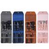 12PCS Stainless Steel Pedicure Nail Clipper Set Professional Manicure Beauty Tools Kit Cuticle Eagle Hook Tweezer - (Color: Brown) view 3