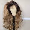 13x4 HD Lace Front Wig Ombre Highlight #1B/27 Lace Front Human Hair Wig Body Wave Pre Plucked 150% Density Natural Hairline Wigs With Baby Hair Glueless For Black Women 18 Inch view 2