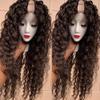 26inch 180% Density Peruvian Loose Curly Human Hair Machine Made Wigs Glueless Virgin Hair U Part Wigs For Women (16inch, 150% Density) view 1