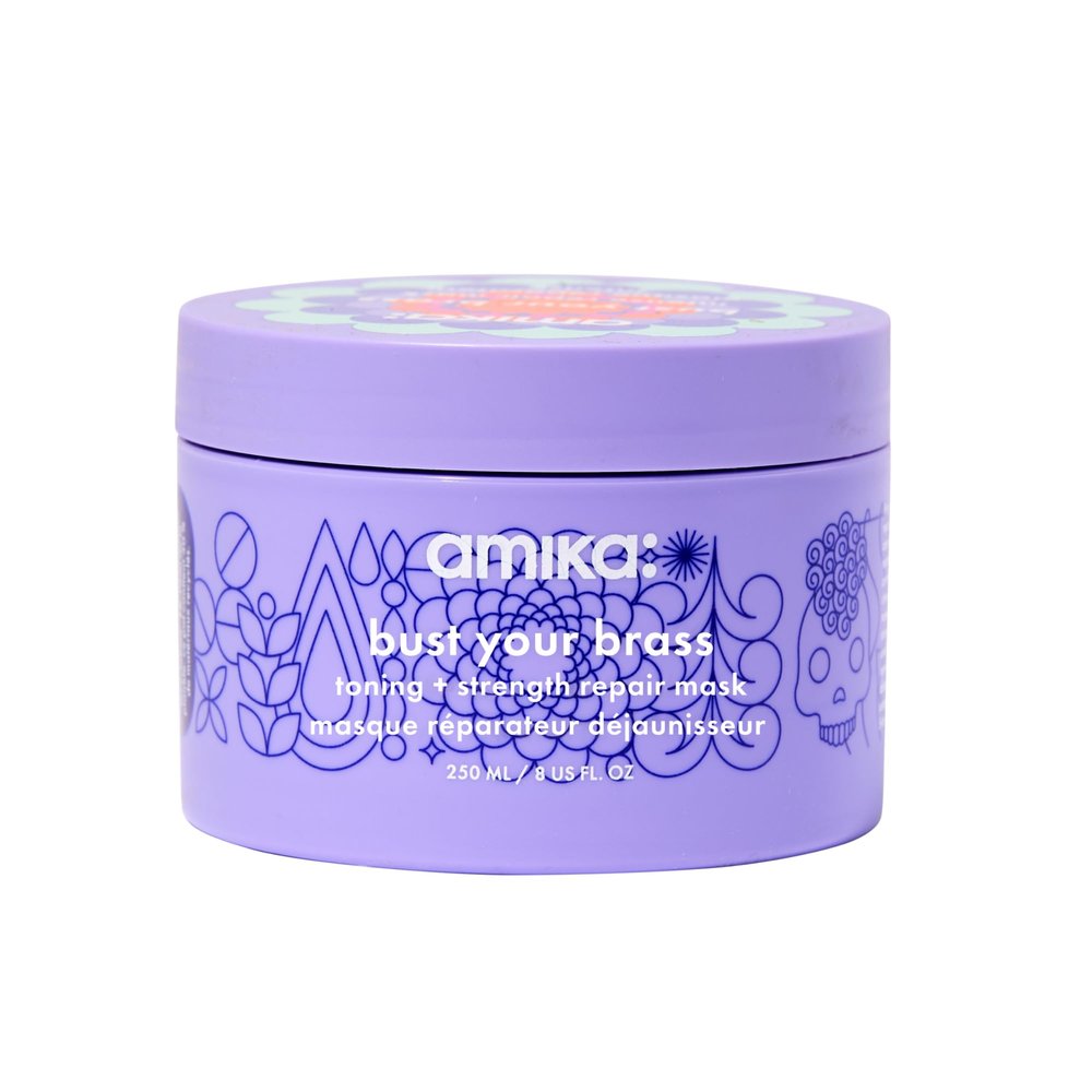 amika bust your brass toning + strength repair mask, 250ml