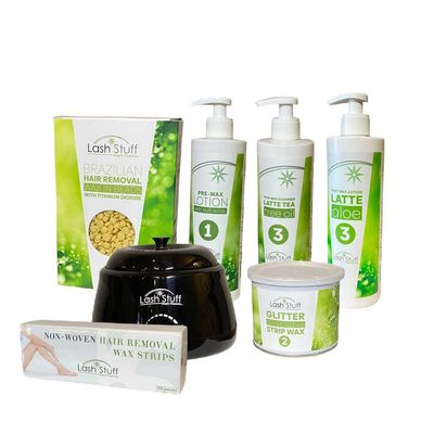 Lash Stuff Wax Body and Eyebrow Hair Removal Bundle Kit