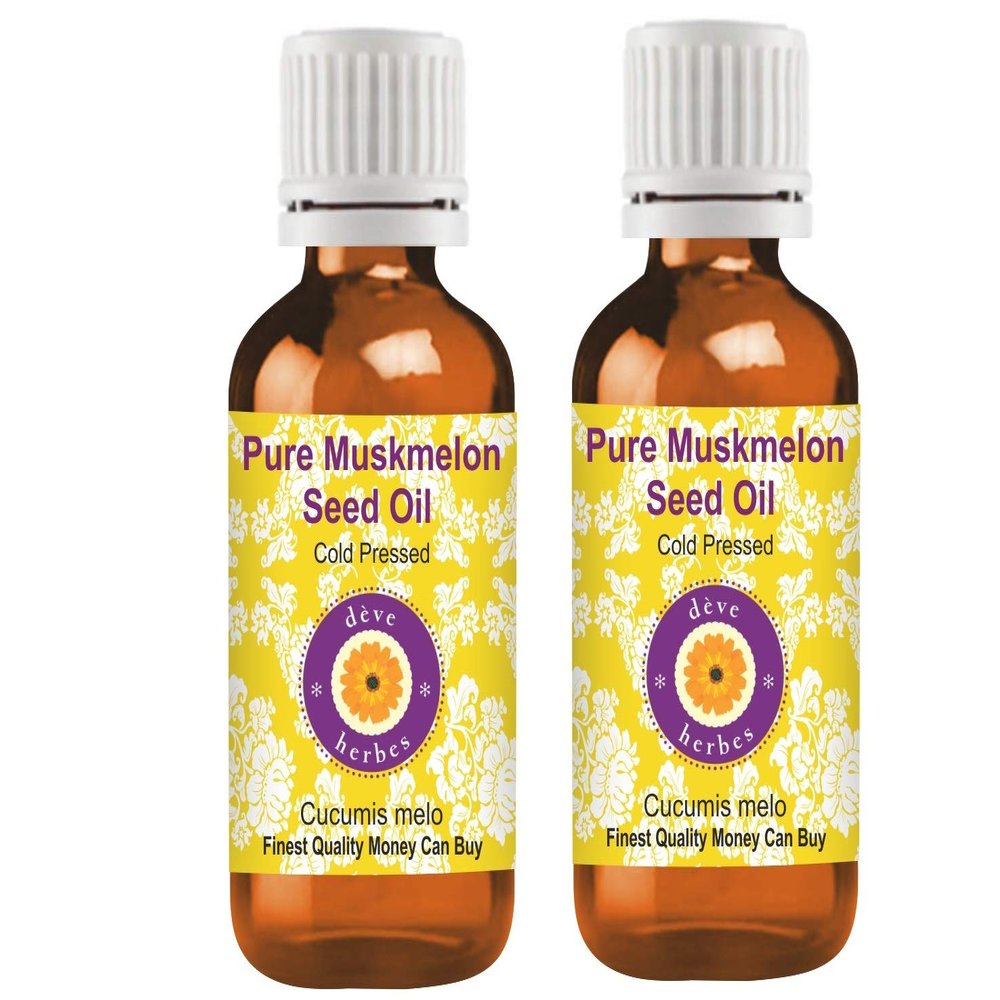 Deve Herbes Pure Muskmelon Seed Oil (Cucumis melo) Cold Pressed (Pack of Two) 100ml X 2 (6.76 oz)