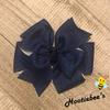 Dark Denim Pinwheel Hair Bow view 2