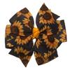 Denim Sunflowers Pinwheel Hair Bow view 1